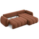 Makamii Sklopiva/s prostorom za odlaganje kutna garnitura od bouclé tkanine boja terakote (s desnim kutom/s ležaljkom) Pele – | shoptok.hr