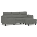  Trosed s stolčkom za noge temno siv 180 cm blago iz mikrovlaken | Shoptok.si