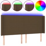  LED uzglavlje tamnosmeđe 163x16x118/128 cm od tkanine | shoptok.hr