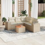  6-dijelni set vrtnih sofa s jastucima bež od poliratana | shoptok.hr