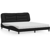 The Living Store Postelja z vzmetnico črna 180x200 cm umetno usnje - Postelja, (21610129) | Shoptok.si