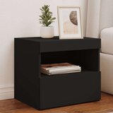  Noćni ormarić s LED svjetlima crni 50x40x45 cm Cijene
