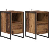 Noćni ormarić s ladicama 2 pcs Staro drvo 39,5 x 30 x 50 cm | Eponuda.com