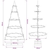  Metalno božićno drvce sa stalkom KUOPIO 125 cm Topla bijela - 125 cm Crna s LED svjetlima | shoptok.hr