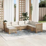  7-dijelni set vrtnih sofa od poliratana s jastucima bež 63.5 x 63.5 x 62 cm | shoptok.hr