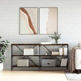 vidaXL Konzolna mizica dimljen hrast 160x30x75 cm inž. les in železo Cene