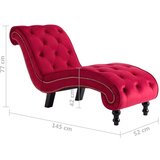 vidaXL Počivalnik iz rdečega žameta | Shoptok.si