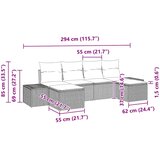  Sjedeća garnitura za vrt 6 kom. Siva poliratan 294 x 117 x 69 cm | shoptok.hr