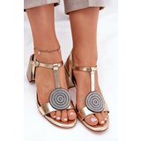 S. BARSKI Leather Heeled Sandals With Decoration D&A | Shoptok.si