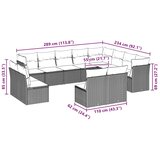  12-dijelni set vrtnih sofa poliratan s jastucima svijetlosivi | shoptok.hr