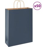 vidaXL Papirnate vrećice 50 kom s ručkama plave 32x12x42 cm | shoptok.hr