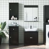 vidaXL 3-dijelni set kupaonskog namještaja BERG crni masivna borovina | shoptok.hr