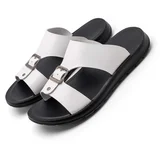 Moški PU usnjeni sandali na natikanje, zračni čevlji za plažo, različne barve White 43, (5000158646)