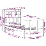  Krevet s regalom za knjige bez madraca 75x190 cm borovina | shoptok.hr