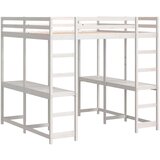 vidaXL Posteljni okvir z mizo in lestvijo bel 160x200 cm borovina, (21273603) | Shoptok.si