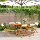 Maison Chic Zložljivi Vrtni Stoli - Stol za vrti 6 kosov kremno belo blago in trden les JS3024, (21875693) | Shoptok.si
