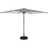 vidaXL Vrtni Parasol s Podnožjem 200 x 300 cm Poliester Pravokutni - Crno i bijelo 2 x 3 m s podlogom Cijene