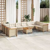 vidaXL 11-dijelni set vrtnih sofa od poliratana s jastucima bež | shoptok.hr