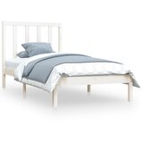 The Living Store Posteljni okvir bel iz trdne borovine 100x200 cm - Posteljni Okvir, (21525244) | Shoptok.si