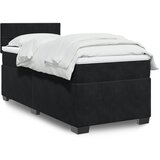 vidaXL Box spring postelja z vzmetnico črna 100x200 cm žamet Cene
