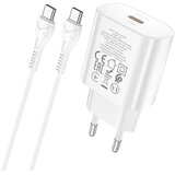 hoco. Type C PD 25W QC3.0 polnilec s Type C kablom Jetta N22 bel | Shoptok.si