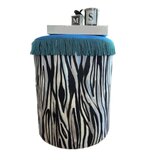 Woody Fashion jungle scar pouffe - black, white blackwhite pouffe