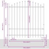  Vrtna Ograda 3 pcs Siva 170 x 215 cm Čelik s prahom premazan | shoptok.hr