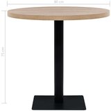 vidaXL Okrugli stol za bistro od MDF-a i čelika 80x75 cm boja hrasta | shoptok.hr
