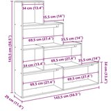 vidaXL Pregrada/regal za knjige 4razina sonoma 143,5x29x143,5cm drveni | shoptok.hr