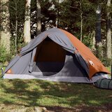  The Living Store Šotor za kampiranje za 4 osebe siv in oranžen vodoodporen - Šotor Za Kampiranje, (21487654) | Shoptok.si