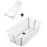 Stokke kad Flexi bath X-large Bundle z oporo za novorojenčka transparent green | Shoptok.si