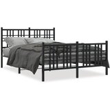 vidaXL Metalni okvir kreveta uzglavlje i podnožje crni 140x190 cm | shoptok.hr