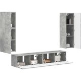  Set TV komoda Zidne 4 pcs Betonski sivi Konstruirano drvo | shoptok.hr