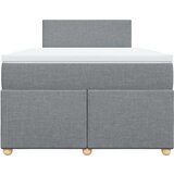 vidaXL Boxspring postelja z vzmetnico svetlo siva 120x190 cm blago | Shoptok.si
