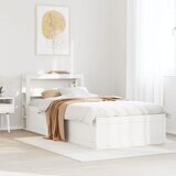  Okvir za krevet s uzglavljem bijeli 90x200 cm masivna borovina | shoptok.hr