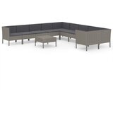 Maison Chic Seti vrtnega pohištva - Vrtna garnitura - Vrtni pohištvo set 11-delna z blazinami poli ratan siva, (21810203) | Shoptok.si