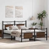  Posteljni okvir brez vzmetnice hrast 137x190 cm inženirski les, (21829035) | Shoptok.si