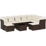  10-dijelni set vrtnih sofa od poliratana s jastucima smeđi | shoptok.hr