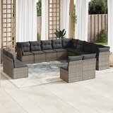 vidaXL 12-dijelni set vrtnih sofa od poliratana s jastucima sivi Cijene
