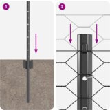  Stupovi ograde 5 kom U-kanal siva 60 cm čelik | shoptok.hr