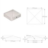 vidaXL Piramidni pokrovčki za stebričke 6 kosov kovina 101x101 mm | Shoptok.si