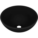 vidaXL Luksuzni okrugli umivaonik mat crni 32,5 x 14 cm keramički | shoptok.hr