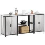  Kuhinjski set za pohranu 3 pcs Srebrna 210 x 50 x 92 cm | shoptok.hr