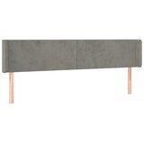  Uzglavlje s ušima svjetlosivo 203x16x78/88 cm baršunasto | Eponuda.com