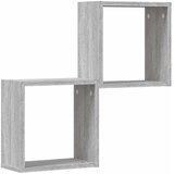  Zidne kockaste police 2 kom Siva Sonoma 30x15x30 cm | shoptok.hr