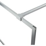 Pregrada za tuš srebrna 140 x 195 cm s prozirnim staklom ESG | Eponuda.com