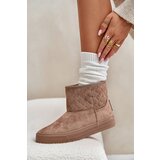 Big Star Ankle snow boots with zip insulated with fur Big Star beige | shoptok.hr