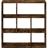 vidaXL Pregrada s knjižno omaro dimljen hrast 102x29x103,5 cm inž. les | Shoptok.si