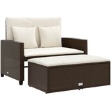  Vrtni dvosjed s jastucima smeđi od poliratana Brown and cream | Shoptok.si