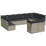  12-dijelni set vrtnih sofa poliratan s jastucima svijetlosivi | shoptok.hr